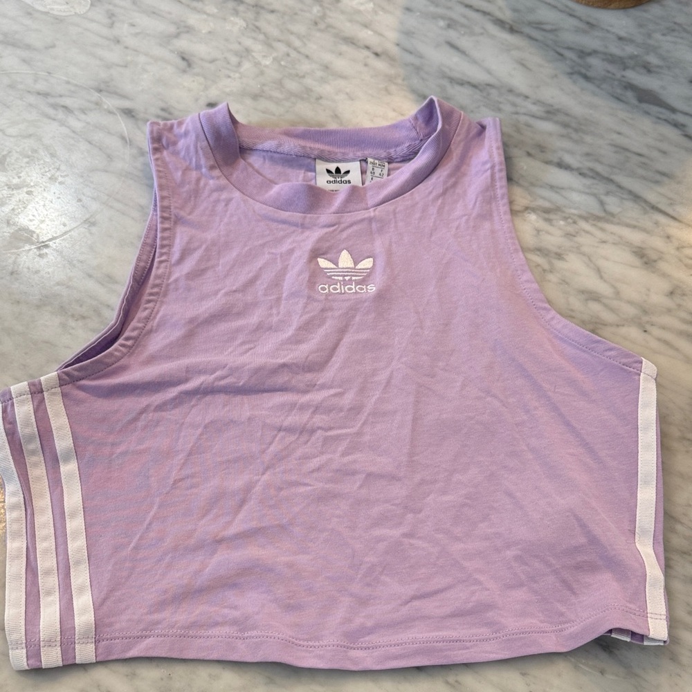 Adidas Lavender Sleeveless Crop Top